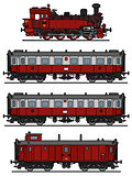 Red steam train