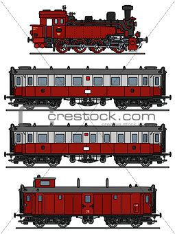 Red steam train