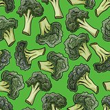 Broccoli vector seamless pattern.