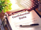 Confidential Data Concept on Clipboard. 3D Illustration.