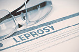 Diagnosis - Leprosy. Medical Concept. 3D Illustration.