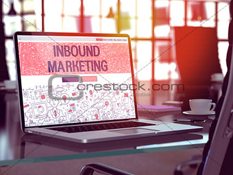 Inbound Marketing Concept on Laptop Screen. 3D Illustration.
