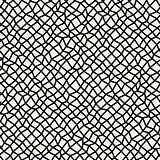 Vector Seamless Black and White Distorted Rectangle Mosaic Grid Pattern