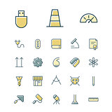 Thin line icons for science and industrial
