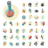 Vintage icons set for science and medical