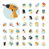 Vintage icons set for industrial