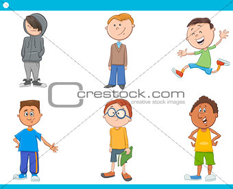 kid boys characters cartoon set