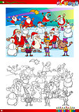 christmas group coloring page