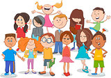 kids or teens group cartoon