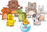 cartoon pet characters group