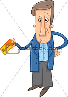 man with credit card cartoon
