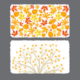 Autumn flyer template with leaves.