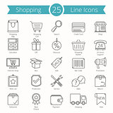 25 Shopping Line Icons