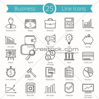 25 Business Line Icons