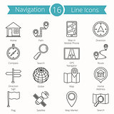 16 Navigation Line Icons