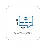 One Time Offer Icon. Flat Design.