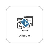 Discount Icon. Flat Design.