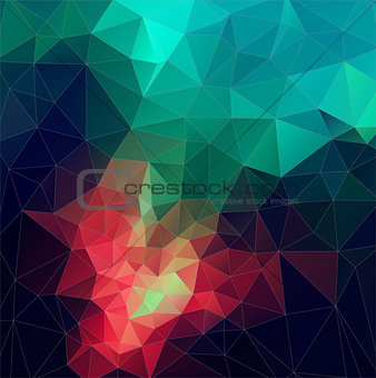 Color Abstract vector mosaic. triangle geometric background