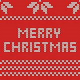 Merry Christmas red knitting vector card