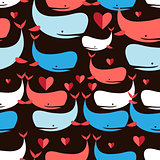 Graphics seamless pattern Lovers whales