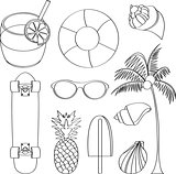 Vector illustration set of summer lovely things
