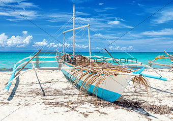 Philippines fishing boat on a beautiful beach