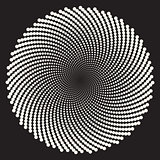 Vector Black and White Spiral Circles Swirl Abstract Round Optical Illusion