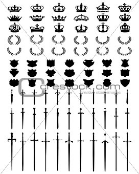 Black silhouettes of symbols