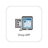 Shop APP Icon. Flat Design.