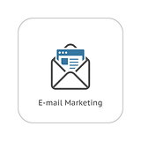 Email Marketing Icon. Flat Design.