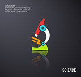 Science background with microscope icon