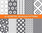 Vector geometric seamless dot patterns