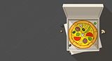 Italian pizza in open box