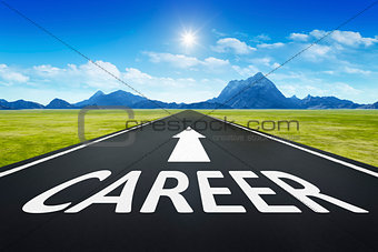 road to horizon with text career