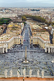 View of St. Peter Square and Rome, Vatican