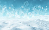 3D Christmas background with snow