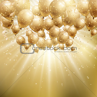 Gold balloons background 