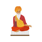 Indian Yogi Sitting On Nails
