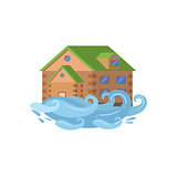 House In Flood, Natural Forces Threat