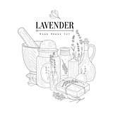 Lavender Natural Product Hand Drawn Realistic Sketch