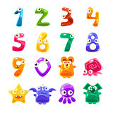Digit Shaped Animals And Jelly Creatures Set