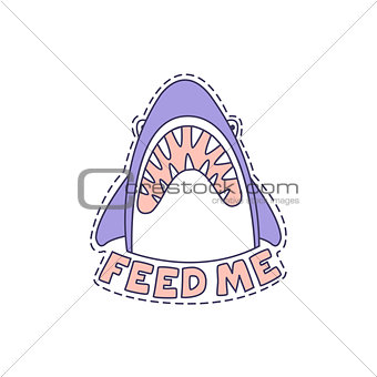Feed Me Shark Bright Hipster Sticker