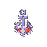 Ship Anchor Bright Hipster Sticker