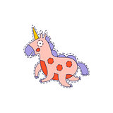 Pink Unicorn Bright Hipster Sticker