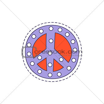 Peace Symbol Bright Hipster Sticker