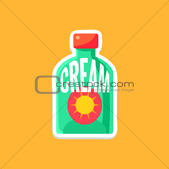 Sunscreen Bright Color Summer Inspired Sticker With Text