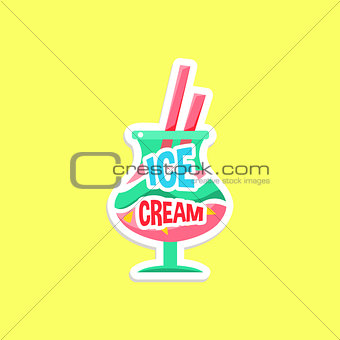 Milkshake Bright Color Summer Inspired Sticker With Text
