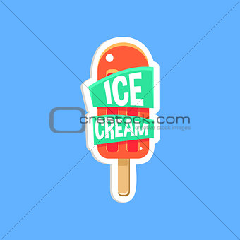 Popsicle Bright Color Summer Inspired Sticker With Text
