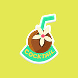 Tropical Coctail Bright Color Summer Inspired Sticker With Text