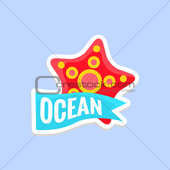 Starfish Bright Color Summer Inspired Sticker With Text